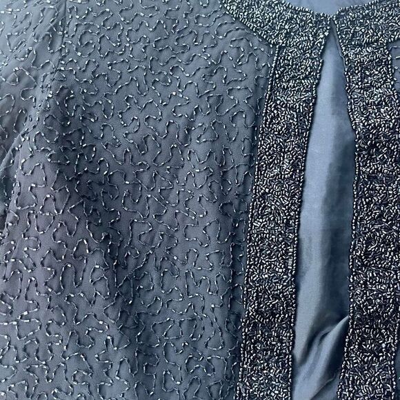 Vintage‎ Laurence Kazar Black beaded Cardigan Size XL - Picture 3 of 6